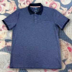 Guide‎ London Shirt Mens XL Blue Hidden Skull Print Smart Polo Golf Comfort Work